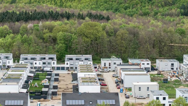 Hier zu sehen ist das energieeffiziente Neubauquartier in Bedburg.