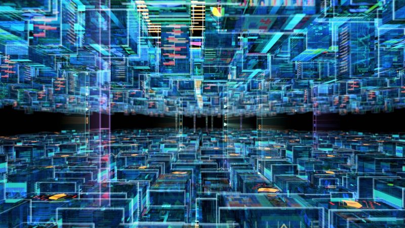 Symbolbild Datenanalyse: abstrakter futuristischer Hintergrund
