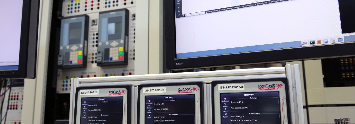 Das Foto zeigt einen vollständigen Prüfstand zum Testen des Gesamtsystems im Rahmen des Projekts i-Automate.