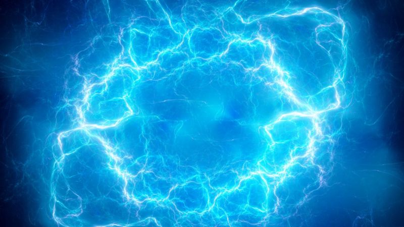 Wellenförmige, blitzende Linien als Symbol für Plasma
