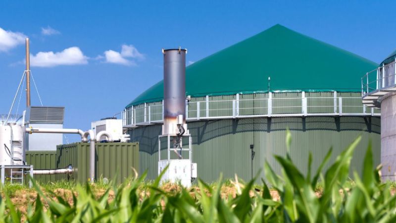 Bioenergy plant in the countryside.