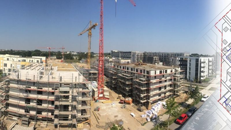 Blick auf das Neubau-Quartier Wohnen am Campus Adlershof