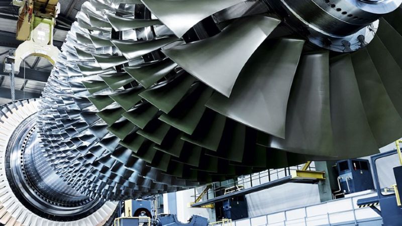 Das Symbolbild zeigt eine Gasturbine der Siemens AG