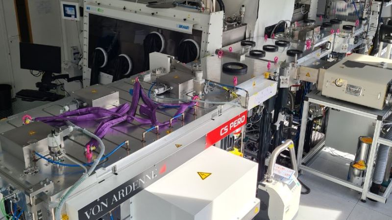 The cover image shows the new perovskite cluster deposition plant 