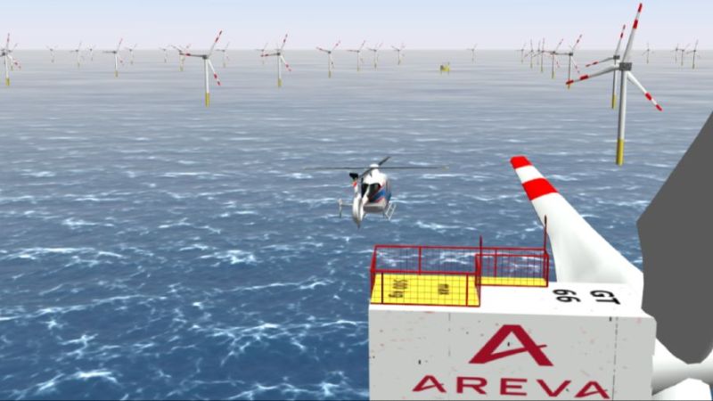 Sichtsimulation im AVES-Flugsimulator.