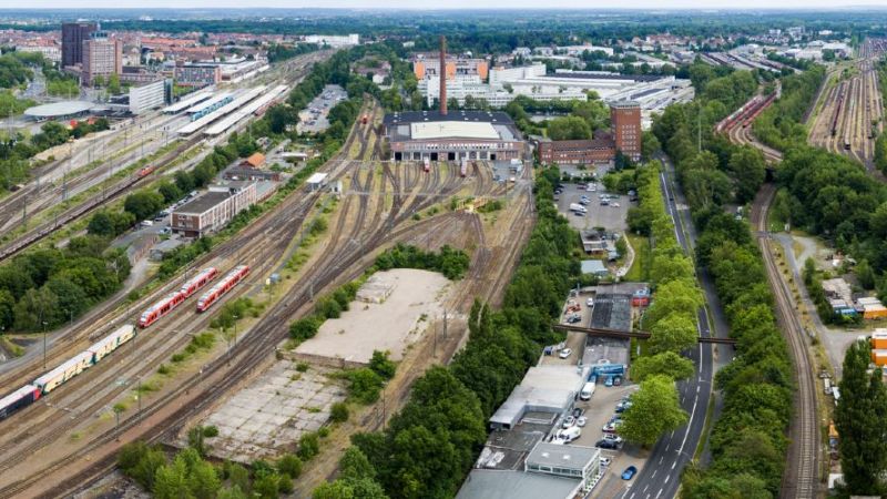 Luftaufnahme der Braunschweiger BAHNSTADT