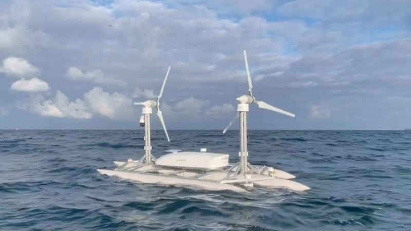 Proof of Concept (PoC) des segelnden Windturbinenschiffs zur Energieerzeugung.