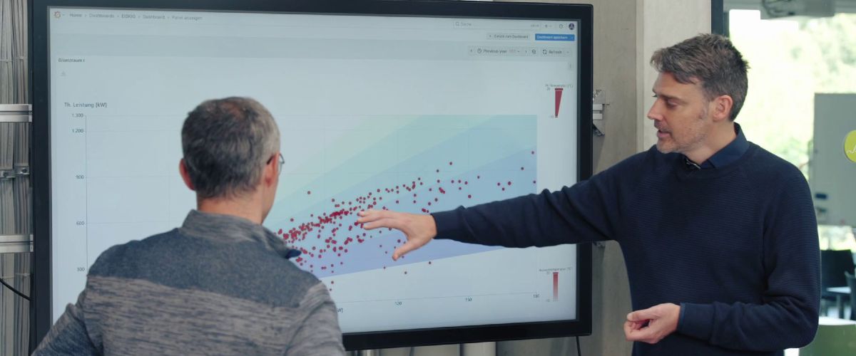 Die Partner im Vorhaben EISKIG haben Dashboards entwickelt, die komplexe Daten in klare Visualisierungen umwandeln. Rechts zu sehen ist&nbsp;Dr.-Ing. Philipp Schraml, Gesch&auml;ftsf&uuml;hrer von ETA-Solutions.