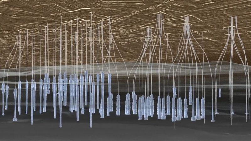 Darstellung von Salzkavernen im Untergrund.