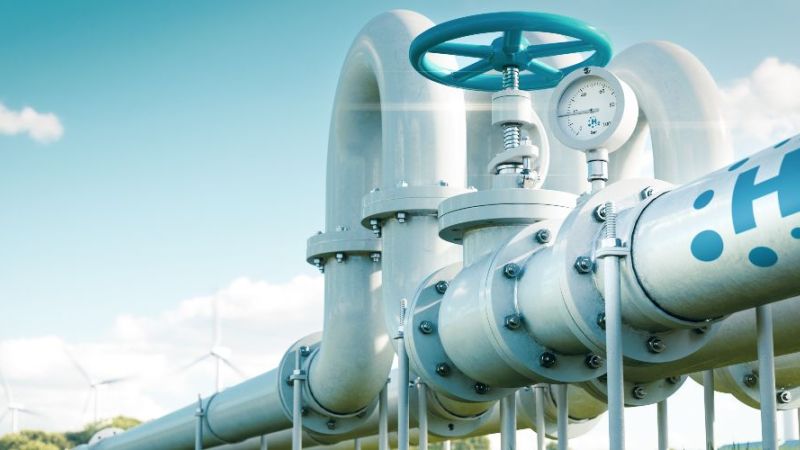 Auf dem Bild ist eine Wasserstoff-Pipeline zu sehen.