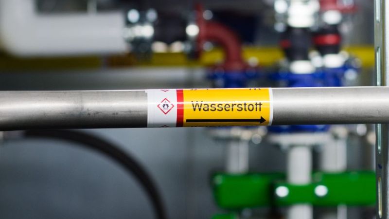 Wasserstoffleitung in einem Motorenprüfstand