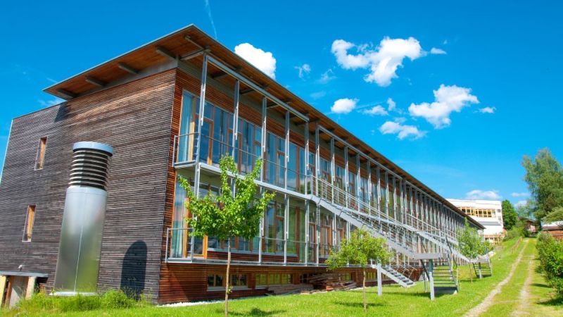 Example of a zero-energy house in timber construction.