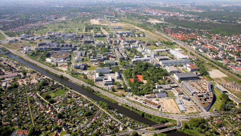 Aerial view of the Adlershof site in May 2013