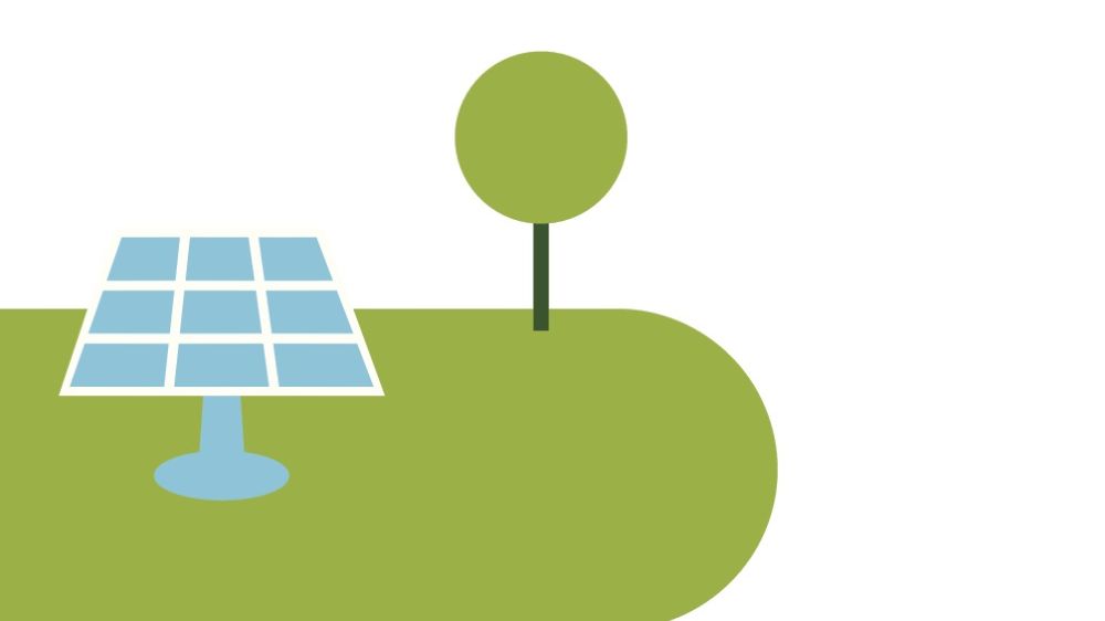 Solaranlage und Baum