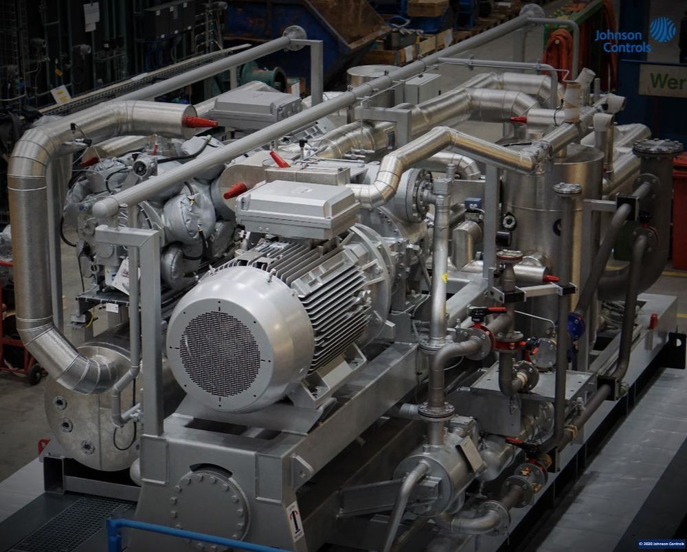Depiction of a large-scale heat pump.