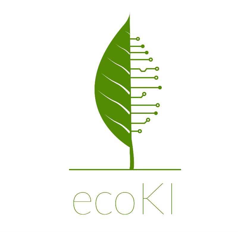 Mit der richtigen Expertise wachsen können: Die ecoKI-Plattform unterstützt KMU mit dem nötigen Know-how, um Digitalisierungsziele schneller erreichen und so Energieeffizienzpotenziale vollständig ausschöpfen zu können. Im Logo von ecoKI vereinen sich alle drei Aspekte. Logo der ecoKI-Plattform grün auf weißem Hintergrund