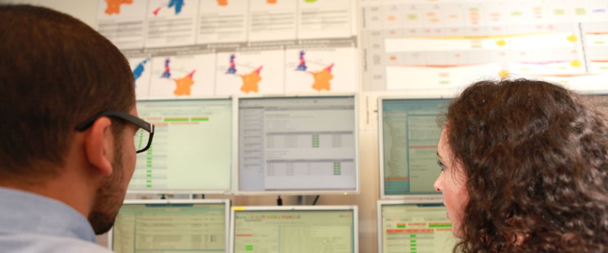 Szene in der europäischen Strombörse EPEX SPOT in Paris (Symbolbild)