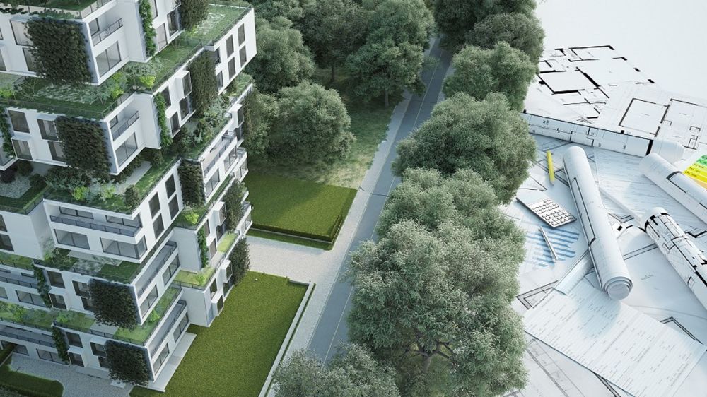 Projekt zum Bau umweltfreundlicher Gebäude.