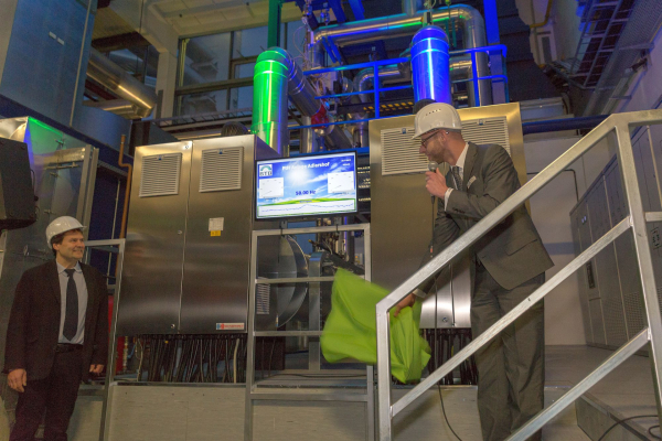 BTB's power-to-heat plant in Berlin-Adlershof: view of one of the two tubular heating elements, each with a capacity of 3 MW.