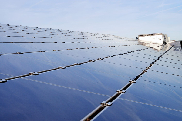 Solar power plant with megawatt-class central inverter.